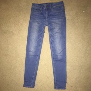 American Eagle blue skinny jeans
